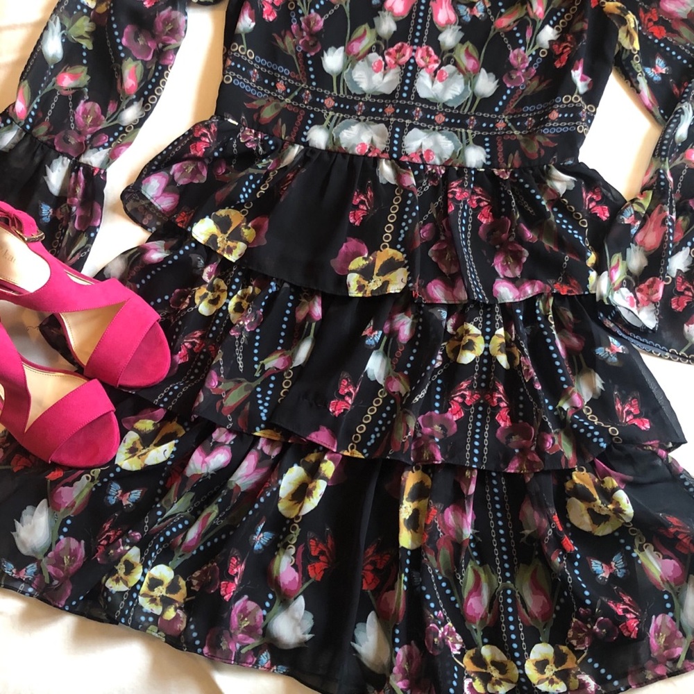 Venus floral ruffle dress